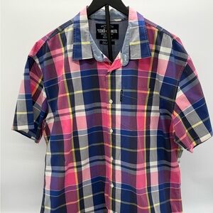 Ecko Unltd Plaid Short Sleeve Button Up Shirt Mens 2XL Cotton
